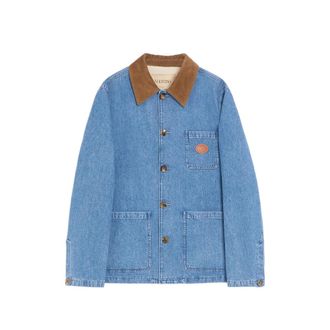 Valentino Denim Shirt Jacket With VLogo Patch