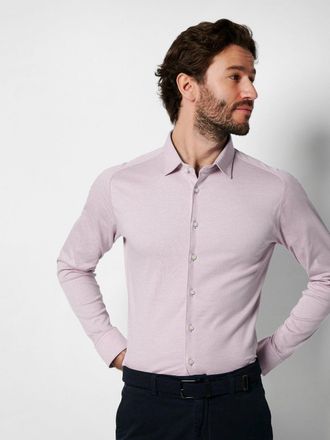 DeSoto Langarmhemd DESOTO Jerseyhemd Casual Kent, Herren, Gr. XXL, N-Gr, soft mauve piqu&eacute;, Jersey, Obermaterial: 100% Baumwolle, unifarben, slim fit normal, 