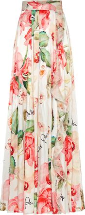 Philipp Plein Long Skirt Flowers