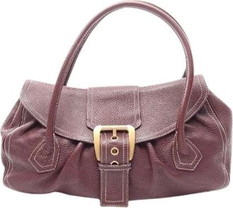 Celine Pre-owned Large Sangle Leren Handtas - Dames - Vintage Schoudertas - Rood - ONE Size - Leer - Vintage