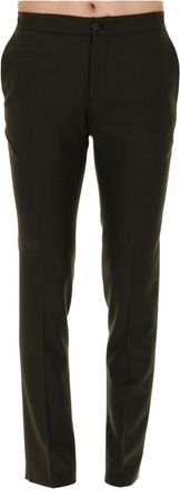 Incotex Neutrals Flat-Front Wool Formal Pants