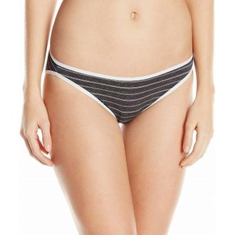 Felina Sublime Hi Cut Brief Panty In Heather Gray Stripe