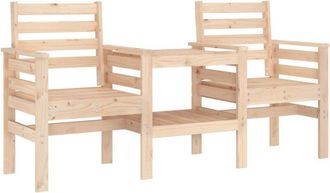 vidaXL Vidaxl - Garden Bench with Table 2-Seater Solid Wood Pine