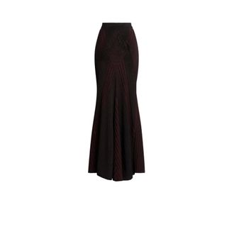 Roberto Cavalli Maxi Skirts, female, Black, Size: 2XS Art deco geometric knit skirt