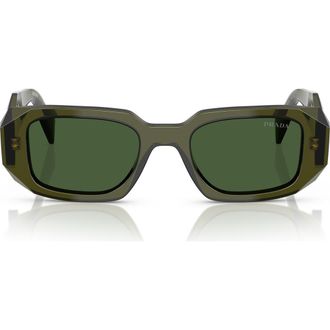Prada Runway 49mm Rectangular Sunglasses in Dark Green at Nordstrom