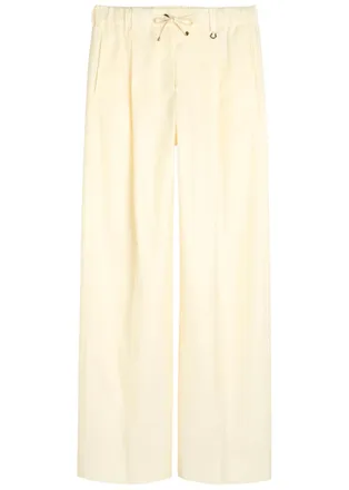 Moncler Drawstring Straight-leg Wool Trousers - Cream - 46 (UK14 / L)