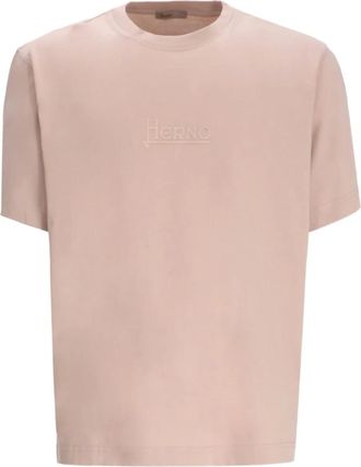 Herno T-shirt in cotone con ricamo - Toni neutri