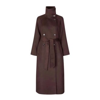 Sams&oslash;e & Sams&oslash;e Sahanne Trench - Dames - Jas met riem - Bruin - M - Wol - Jassen