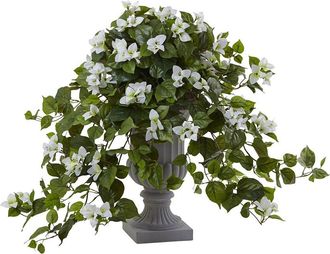 Nearly Natural 27In Bougainvillea Flowering Silk Plant With Decorative Urn