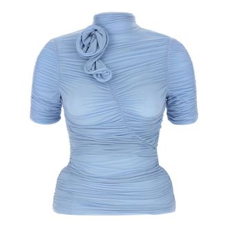 Magda Butrym Blouses, female, Blue, Size: 2XS 06 Stretch Cupro Blend Top