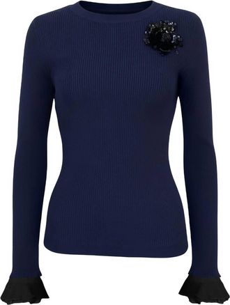 Le Superbe Womens Extra Crew A La Carte Sweater In Midnight