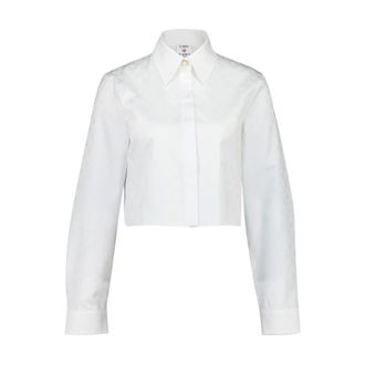 Casablanca Shirts, female, White, XS, Cropped Cotton Button-Up Shirt