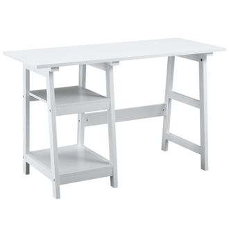 Carter's Compact Computer Desk with Storage Shelves Study Table with Bookshelf PC Table Workstation for Home Office Study White Writing - CARTER | TJ Hughes