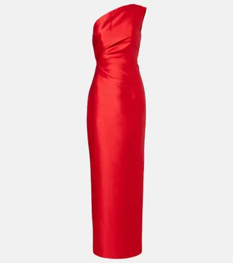 Solace London Kira draped satin cocktail dress