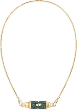 Marie Lichtenberg green evil eye necklace - Goud