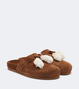 Ancient Greek Sandals Mules Lasi de ante con borrego