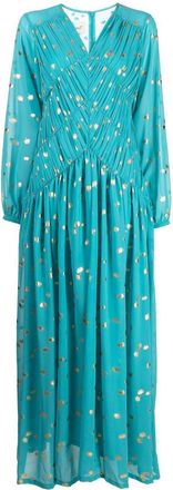 Bambah V-neck long-sleeve kaftan - women - Silk/Viscose/Polyester - One Size - Blue