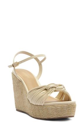 Arezzo Platform Wedge Sandal in Panacota at Nordstrom, Size 6.5