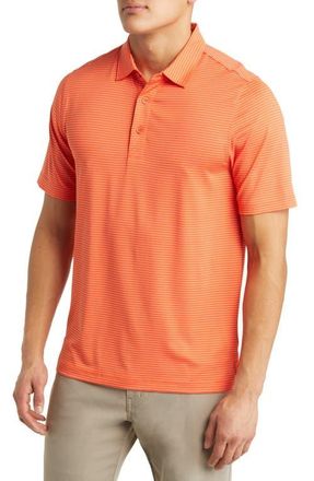 Cutter & Buck Forge DryTec Pencil Stripe Performance Polo in College Orange at Nordstrom, Size 1Xb