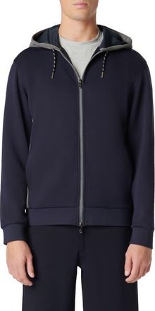 Bugatchi Full Zip Hoodie in Navy at Nordstrom, Size Xx-Large