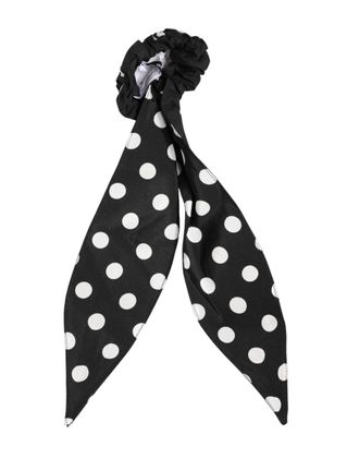 Dolce & Gabbana Polka Dot Scarf Scrunchie Hair Band - Black