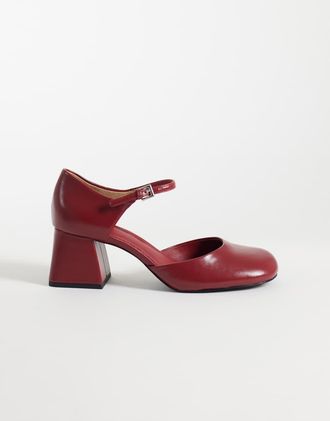 & Other Stories mary jane in pelle premium con tacco rosso ciliegia
