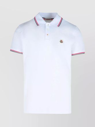 Moncler cotton shirt with collar and ribbed cuffs