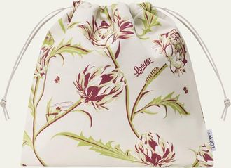 Loewe x Paulas Ibiza Artichoke-Print Canvas Pouch Bag