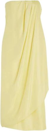 Gauge81 Onna Silk Dress - Dames - Feestkleedjes - Geel - L - Kleedjes