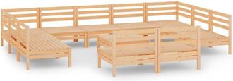 vidaXL 12 Piece Garden Lounge Set Solid Wood Pine vidaXL