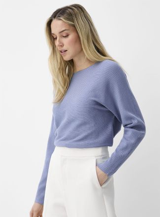 Contemporaine Womens Batwing-sleeve boat-neck sweater