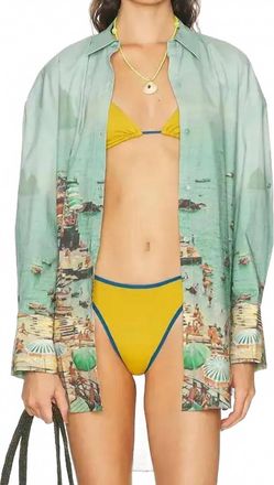 Staud Sandbar Button Cuffs Top In Green