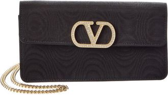 Valentino Vlogo Signature Grosgrain Wallet On Chain