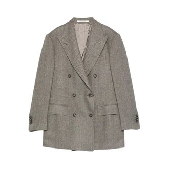Tagliatore Blazers, female, Gray, S, Double-Breasted Blazer