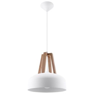 Sollux Lighting L&aacute;mpara de techo madera blanca y natural acero madera alt 85 cm