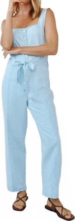 Bella Dahl Square Neck Jumpsuit In Coastal Fade Wash