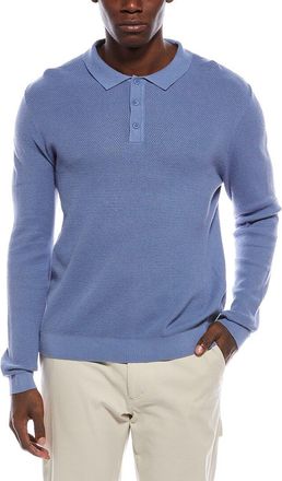 Onia Textured Knit Long Sleeve Polo Shirt