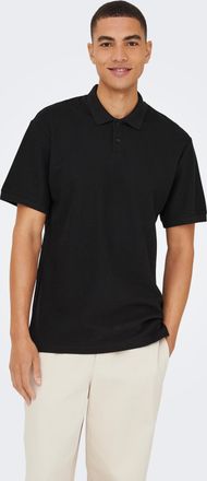 Only & Sons Poloshirt ONLY & SONS ONSBEN REG SS POLO SHIRT NOOS, Herren, Gr. XXL, schwarz, Jersey, Obermaterial: 100% Baumwolle, unifarben, regular fit normal, oh