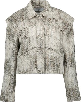Iro Beige Jacquard Vrouwelijke Lente-Zomer Vest - Dames - Zomerjassen - Grijs - S - Jassen