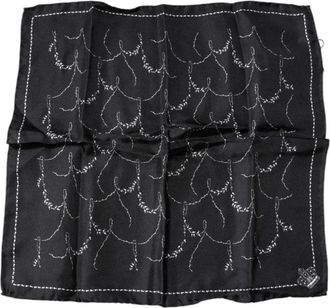 Dolce & Gabbana Pocket Scarves, male, Black, Size: ONE SIZE Patterned Silk Handkerchief