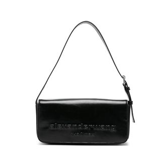 Alexander Wang Black Punch Flap Medium Shoulder Bag