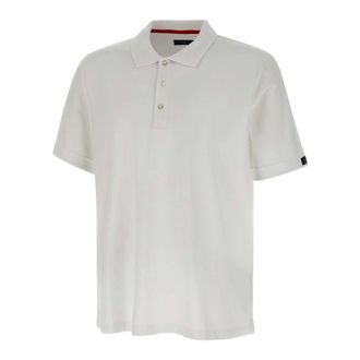 Fay Short-Sleeved Cotton Jersey Polo - male - Fay - Polo Shirts - White - L - Tops