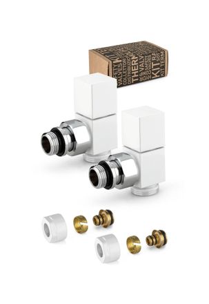 APM Kit V&aacute;lvula De Mobiliario Cuadrada Blanca Y Cromada Con Conexi&oacute;n De Compresi&oacute;n Apm 207kb 015 M 16 12 Blanco
