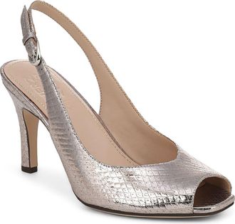 Naturalizer Alexa Peep Toe Slingback Pump in Pewter at Nordstrom, Size 7.5