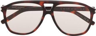 Saint Laurent Eyewear pilot frame tortoiseshell sunglasses - women - Acetate - One Size - Brown