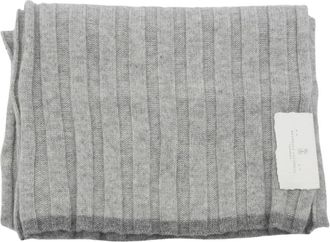 Brunello Cucinelli Geribbelde kasjmier sjaal - unisex - Accessoires - Grijs - Maat: ONE Size Kasjmier