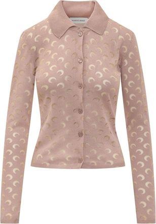Marine Serre Moon Devore LS Shirt - Dames - Vesten - Roze - M - Truien & Vesten