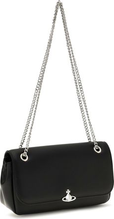 Vivienne Westwood Womens Chain Crossbody Bag Black Polyester Wallet