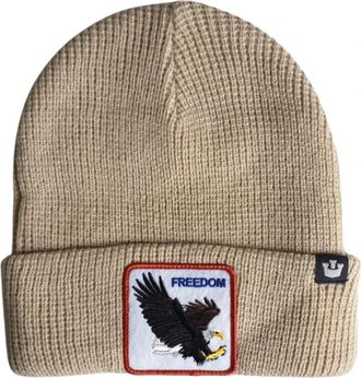 Goorin Brothers Animal Farm Beanie Hat met Front Patch - Dames - Hoeden - Beige - ONE Size - Wol - Accessoires