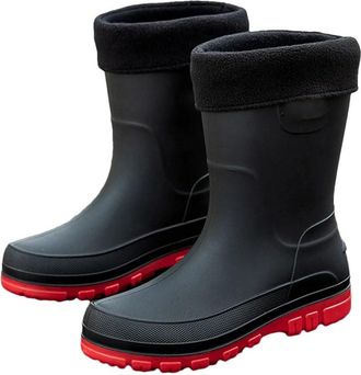 Generic Mens Waterproof Rain Boots Outdoor Non Slip Shoes Comfort Boots Middle Tube Rubber Shoes